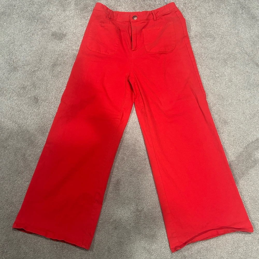 entro Bright Red Wide-Leg Pants